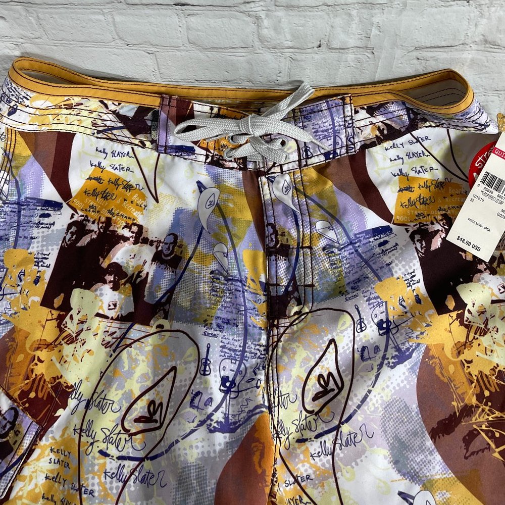 NWT VINTAGE 90'S QUICKSILVER KELLY SLATER MEN'S HYBRID BOARD SHORTS SIZE 32 - Picture 3 of 16